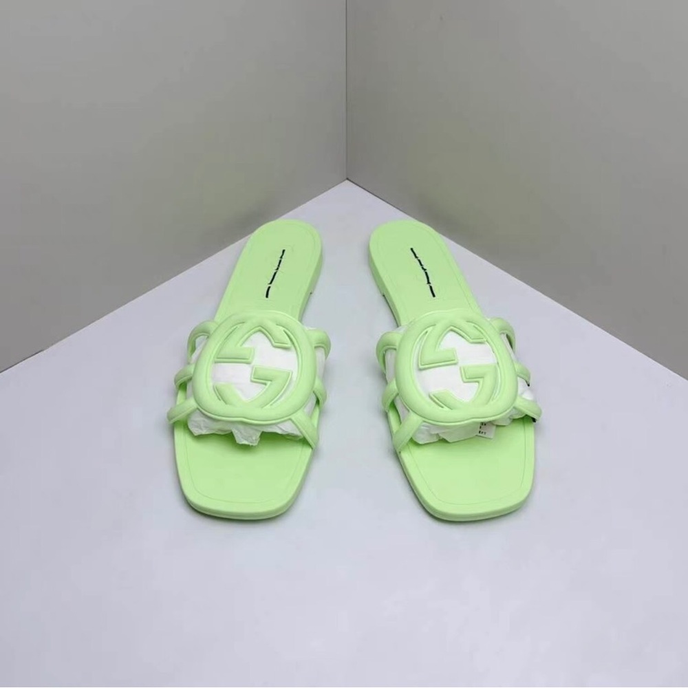 Gucci Women's Vibrant Green Slide Sandals